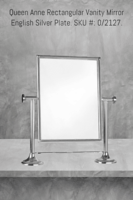 Rectangular Vanity Mirror English Silver Plate. SKU #: 0/2127.
