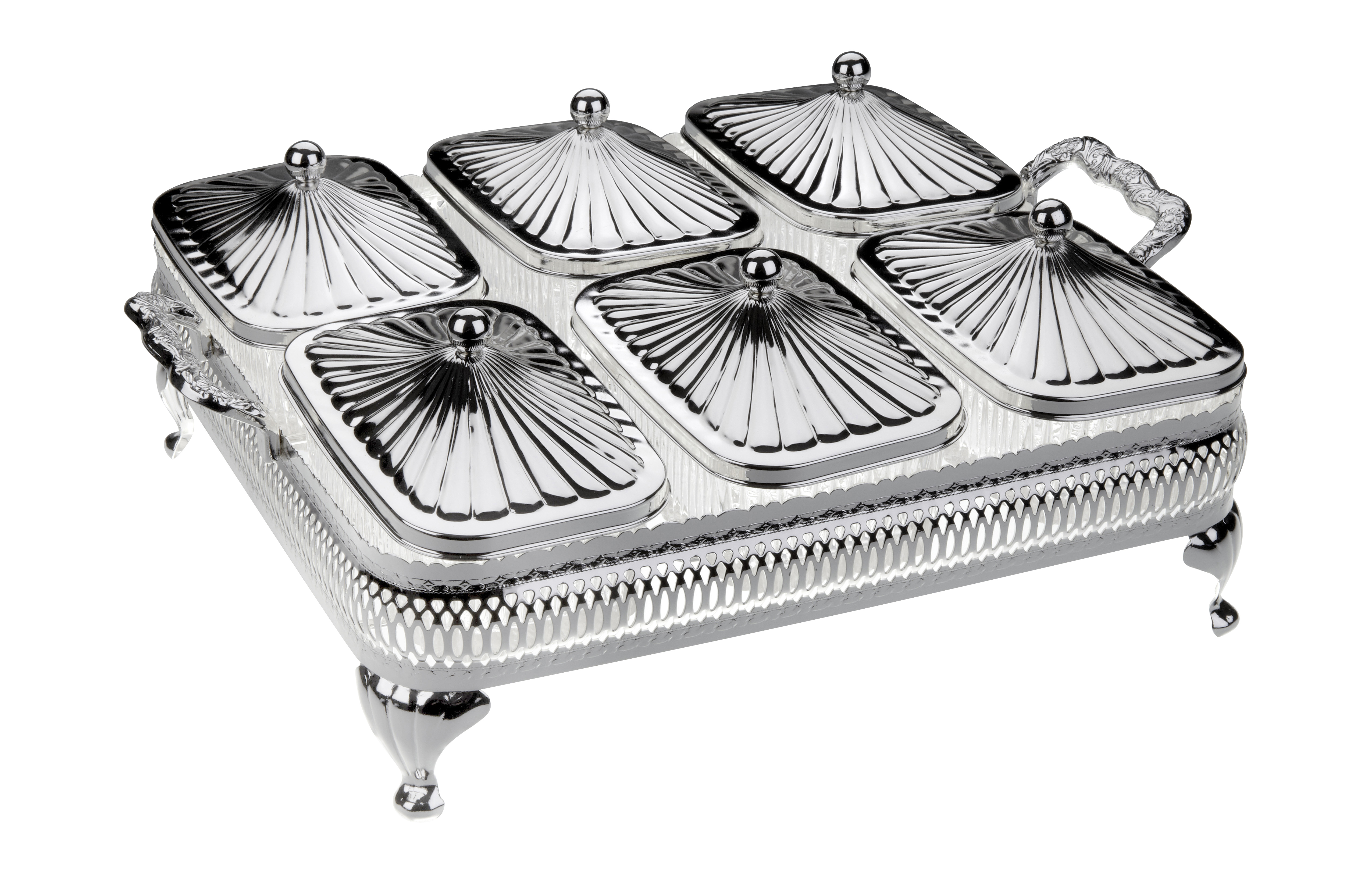 English Silver Plated Queen Anne Condiment Holder