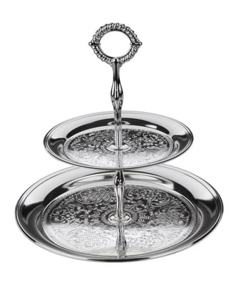 Two tier best sale silver tray