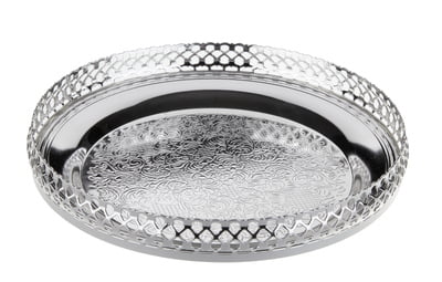 Queen Anne Tray - Silver Plated Metal - 62.5 x 34.5 cm - 26000268