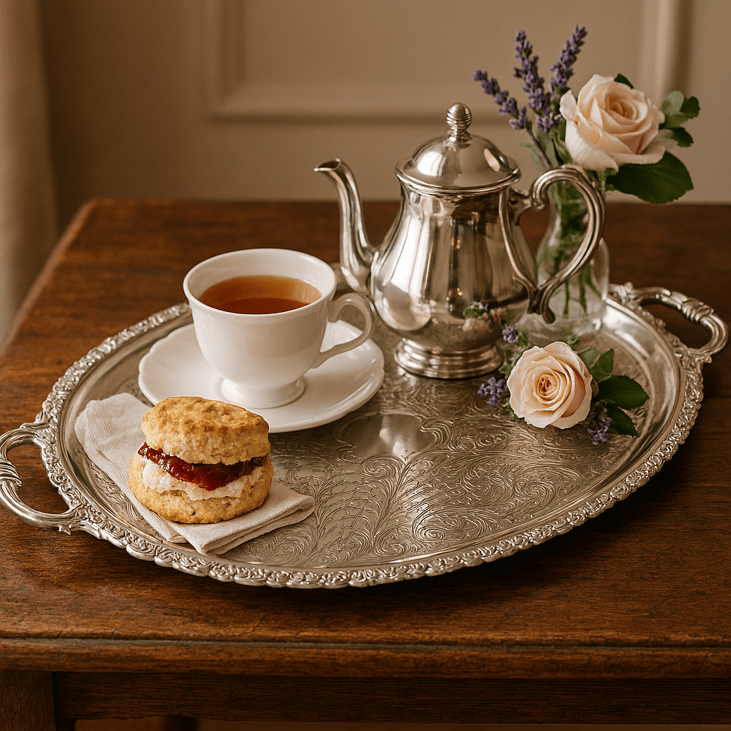 Queen Anne Oval Tray with Handles 1 3/8