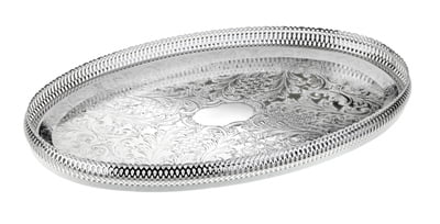 Queen Anne Tray - Silver Plated Metal - 62.5 x 34.5 cm - 26000268