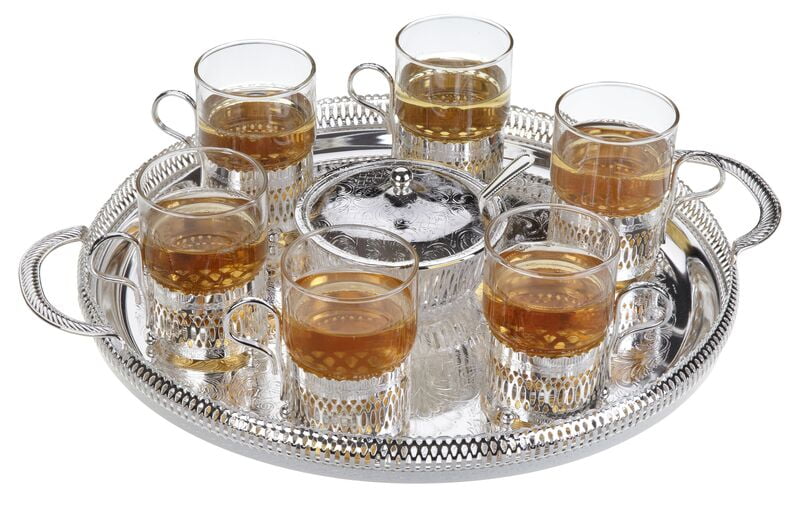 Round Tea Set with Sugar dish & Silver Plate Spoon Round Tea Set with Sugar dish & Silver Plate Spoon
