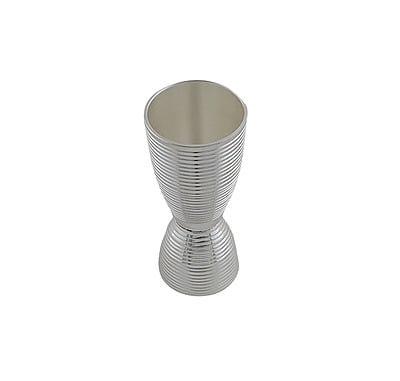 Fully Ribbed Double Measure Silver Plate(COMING NOV20th)