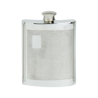 Engine Turned English Pewter 6oz Flask. SKU #: EB32500.