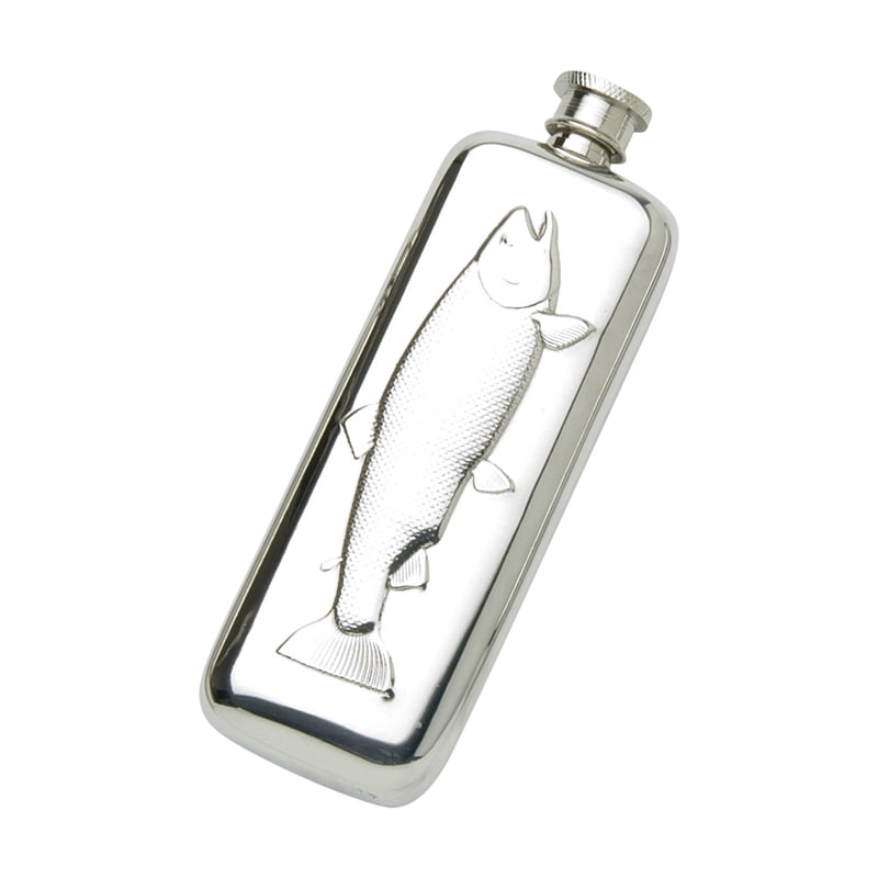 Personalised Fishing Black Hip Flask