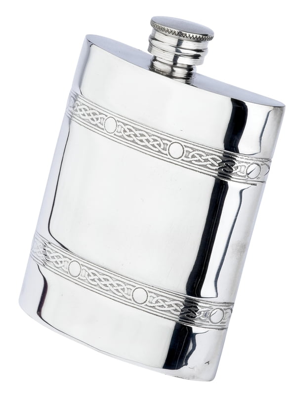 Celtic Band 6oz English Pewter Flask