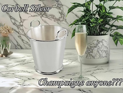 Hotel Silver Mini Ice Bucket c.1960. SKU #: HOT542 Plain.