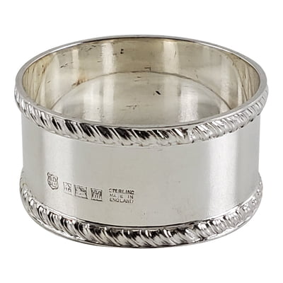 Plain Gadroon Napkin Ring English Sterling Birmingham 1957