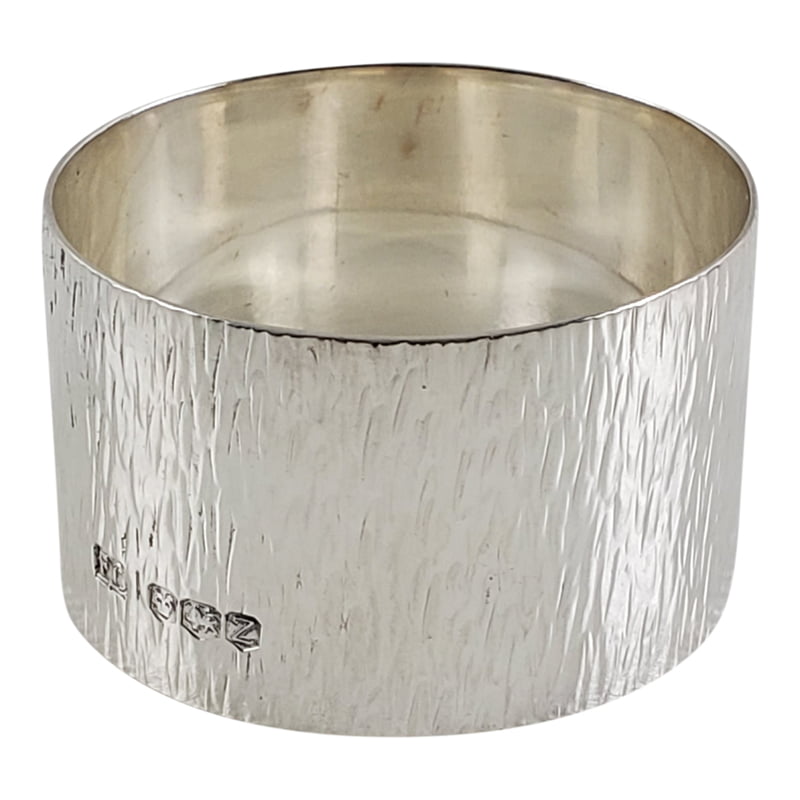 Barked Design Napkin Ring English Sterling Sheffield 1942