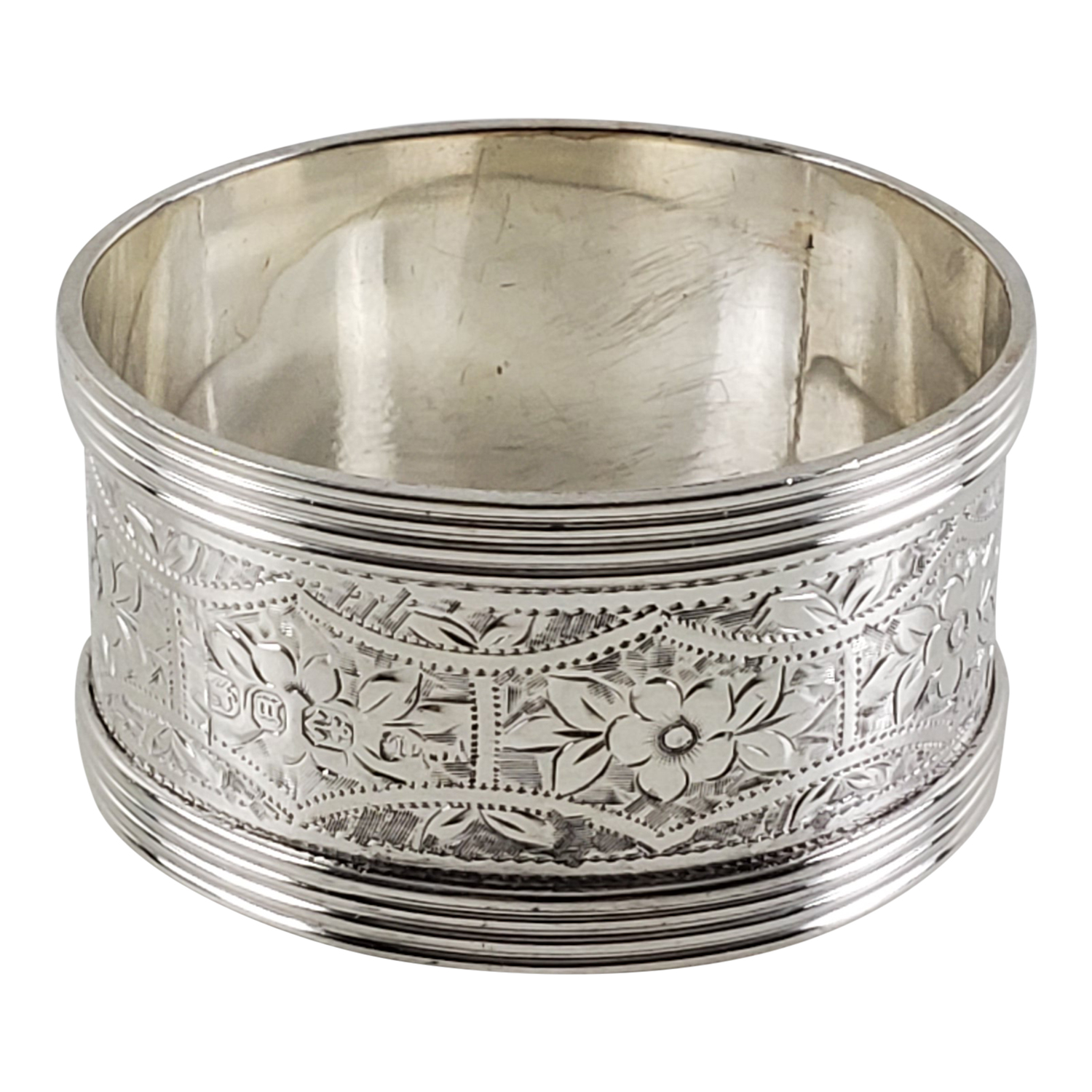 Engraved Napkin Ring English Sterling Birmingham 1896