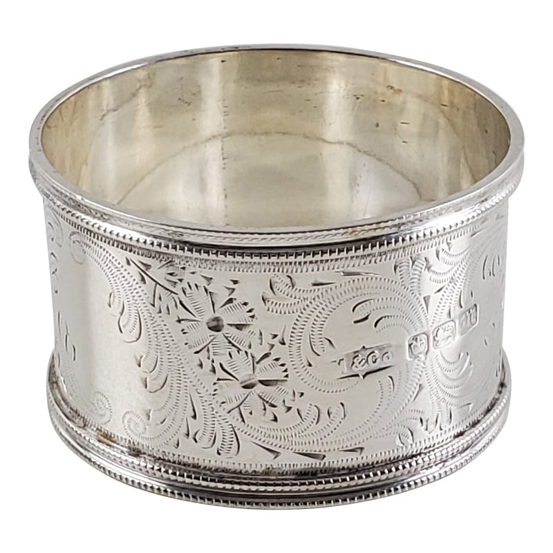 Engraved Napkin Ring English Sterling Sheffield 1904 Engraved Napkin Ring English Sterling Sheffield 1904