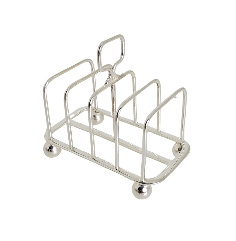 Toast Rack 5 Bar English Silver Plate c.1900