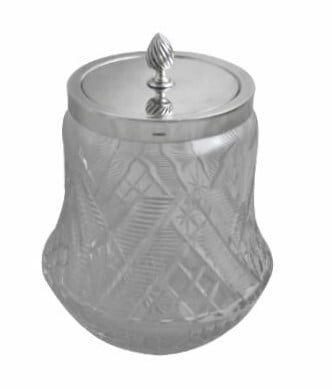 Sterling & Cut glass Cookie jar c.1900