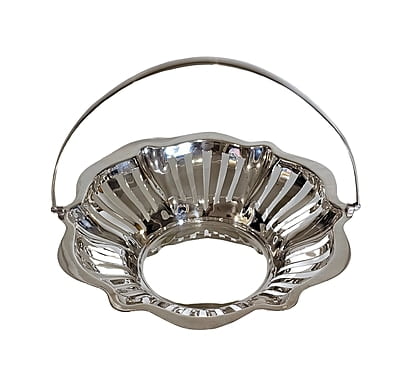 Basket Round Pierced English Silver Plate c.. SKU #: A312.