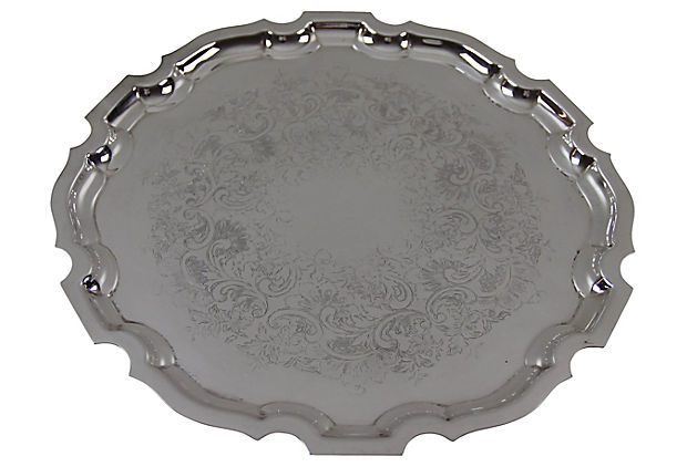 Silver Plate Chippendale Tray C Sku An