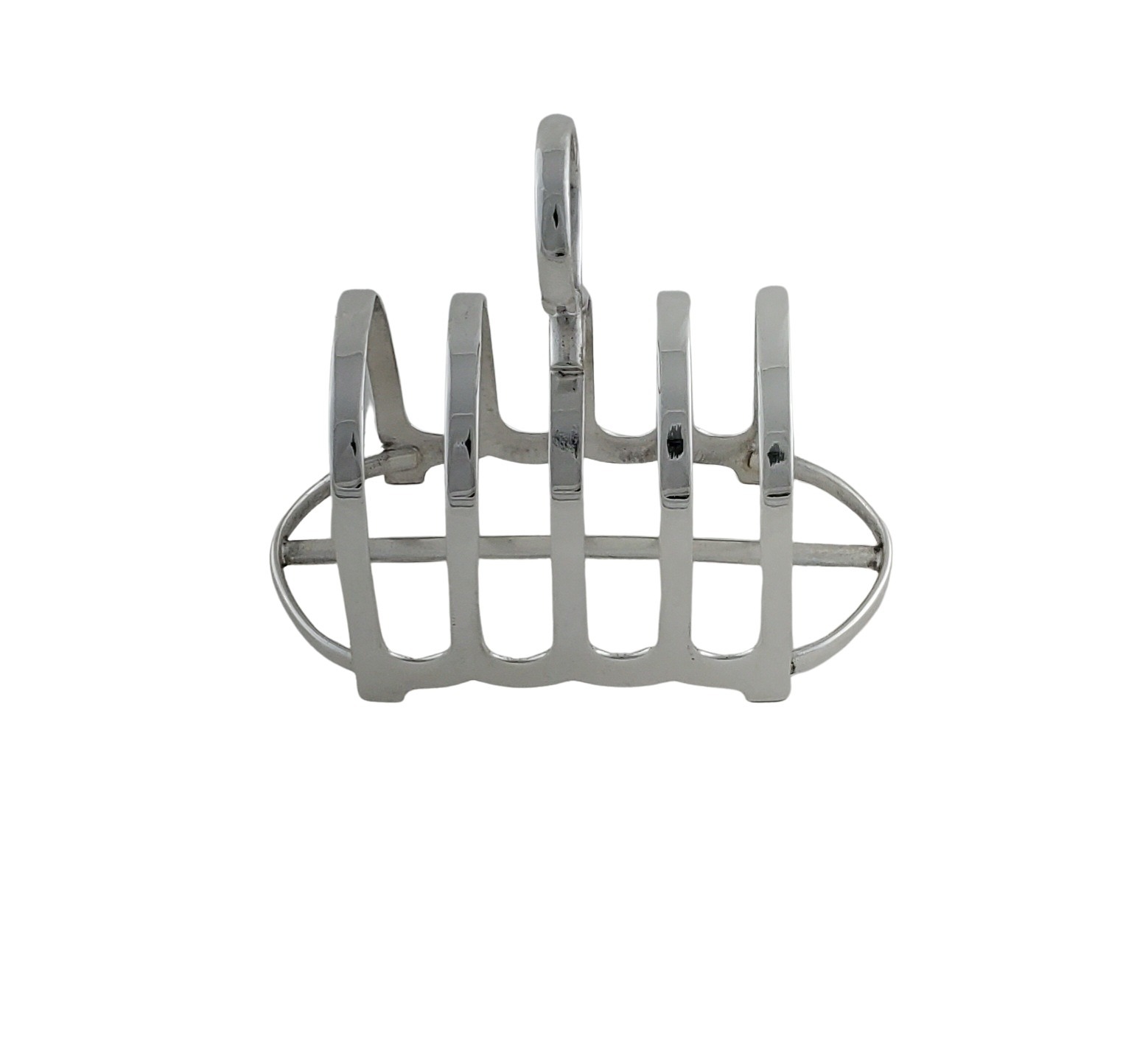 Toast Rack Hotel Silver 5 Bar  with Oval Base English Silver Plate c.1980
