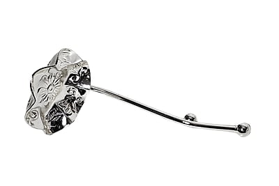 Frosted Scalloped Glass Dish With Silver Plated Handle & Hanging Spoon. SKU #: ANT3090. Frosted Scalloped Glass Dish With Silver Plated Handle & Hanging Spoon. SKU #: ANT3090.