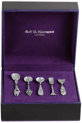 Set of 5 Assorted Victorian Salt/Mustard Spoons English Sterling Silver