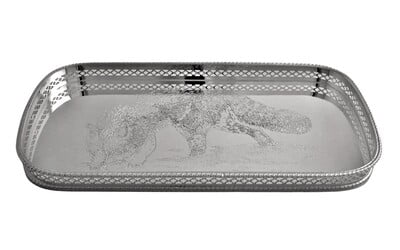  Elegance Silver Round Silver Plated Gallery Tray, 12-3