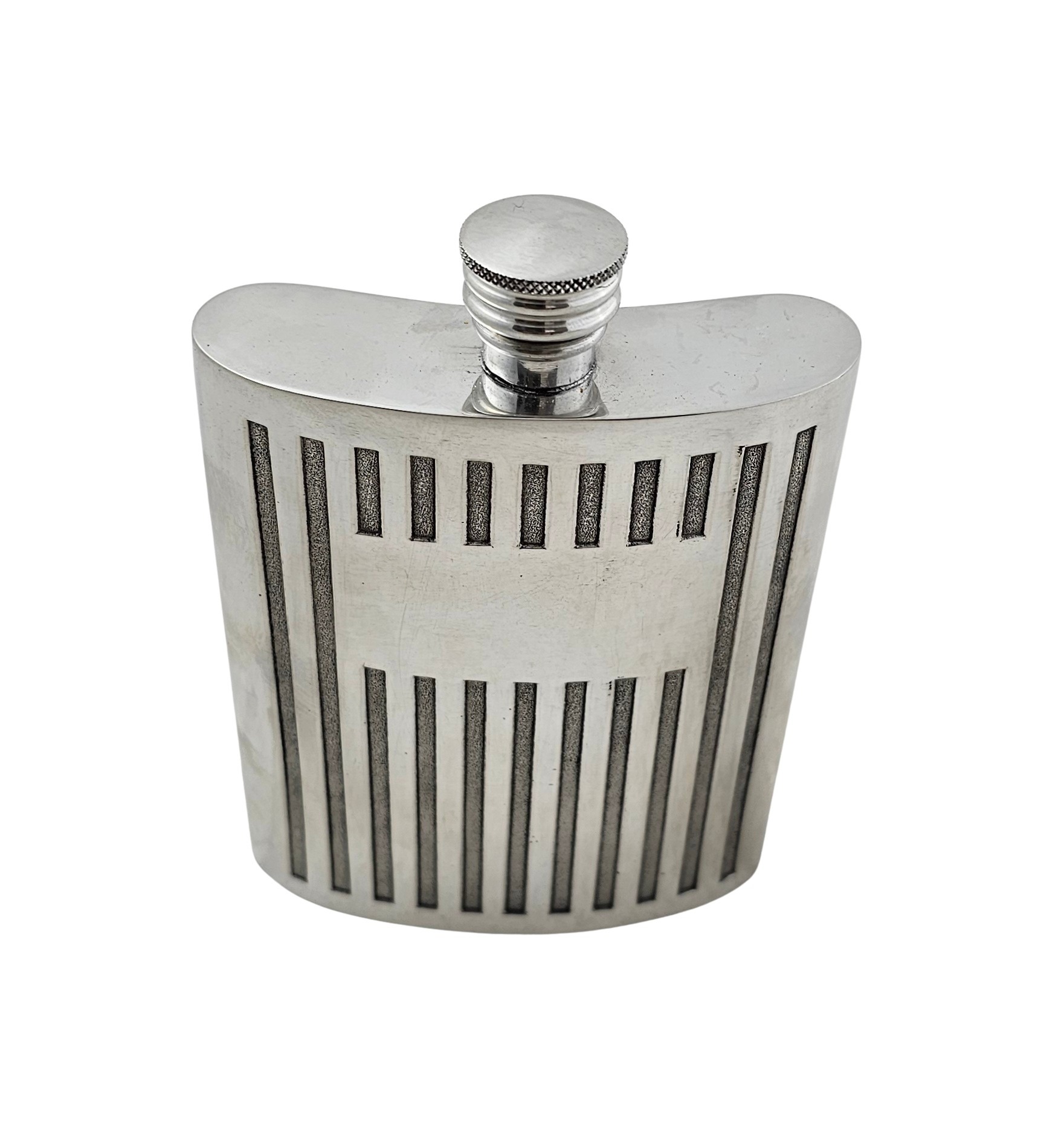 6oz Fishing Pewter hip flask, with Captive Top