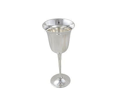 Wine Goblet 8.5"h Ribbed Stem Silver Plate