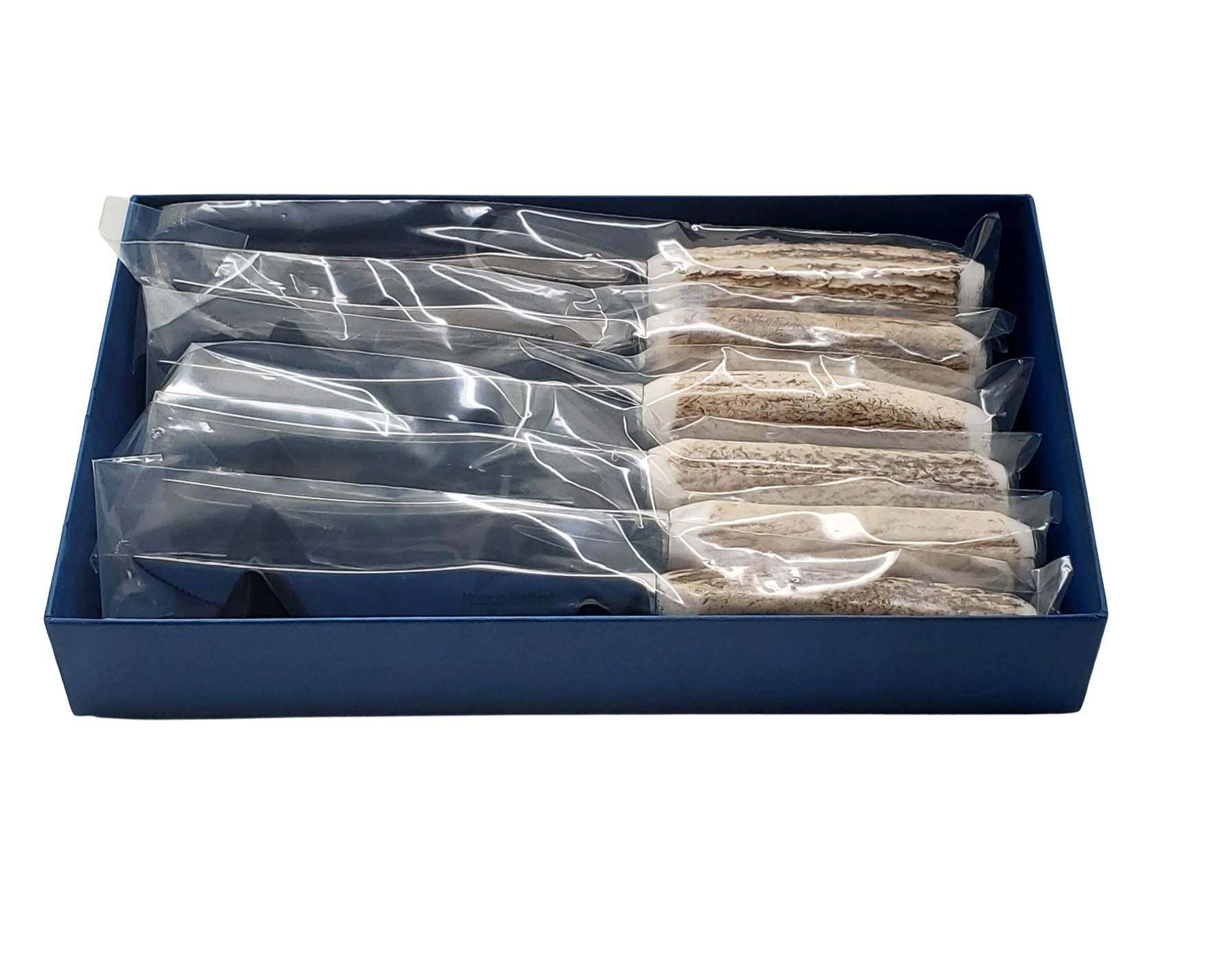 Horn Handles-Set of 6 Steak Forks   Silver Plate..with Box