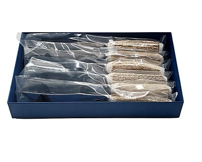 Horn Handles-Set of 6 Steak Forks   Silver Plate..with Box