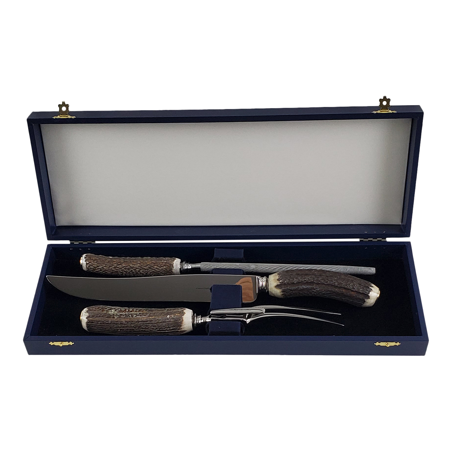 Horn Handle, SP, 3 Piece Carving Set (Box is $42.00 Extra)