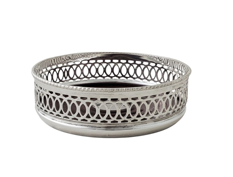 Coaster 4.5" Ring Design English Silver Plate