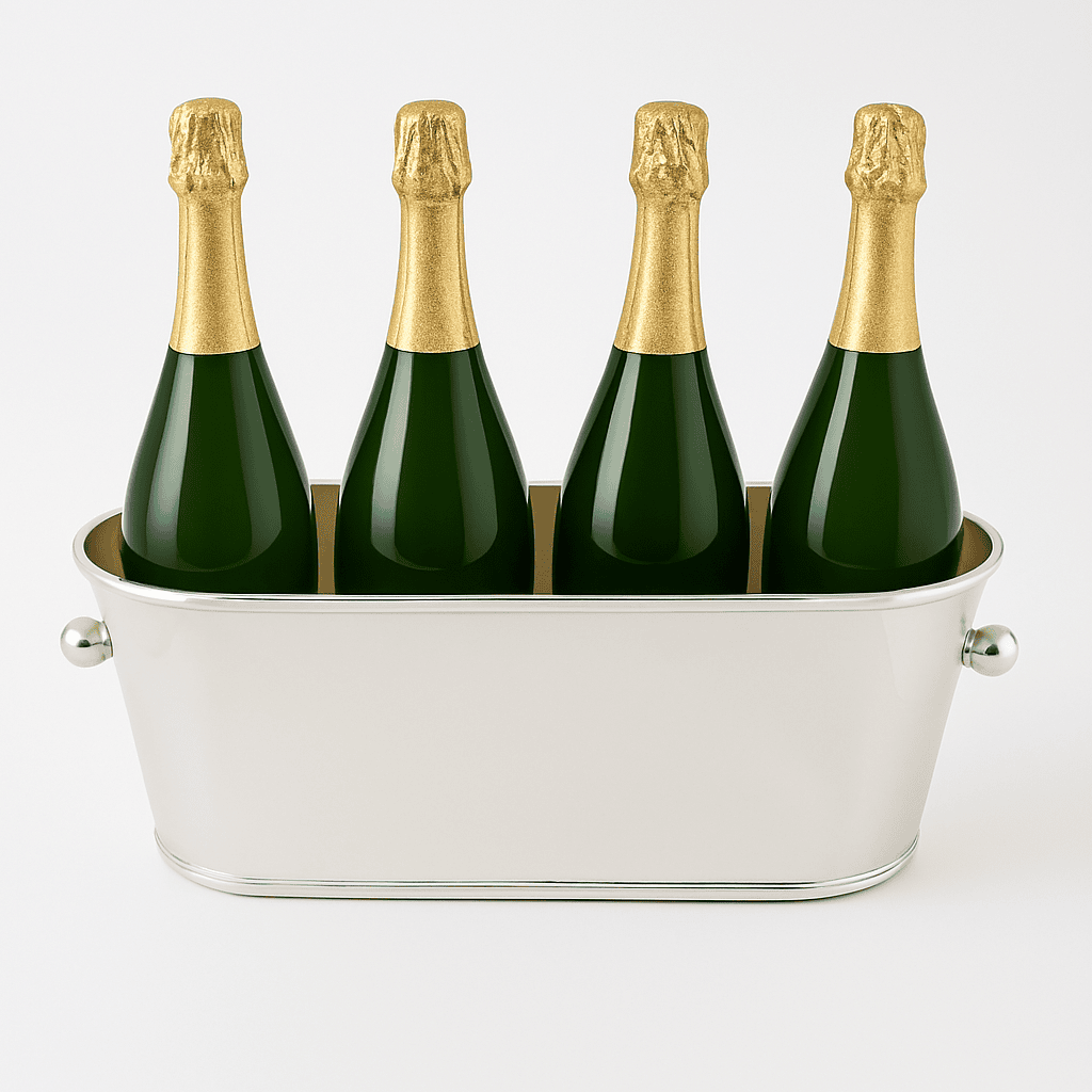 Hotel Silver 4 Bottle Oval Ice Bucket. SKU #: HOT570.