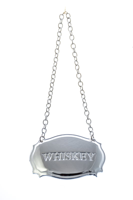 Decanter Label Chippendale Design Whiskey Silver Plate Decanter Label Chippendale Design Whiskey Silver Plate