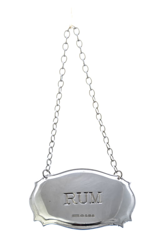 Decanter Label Chippendale Design RUM Sterling Decanter Label Chippendale Design RUM Sterling