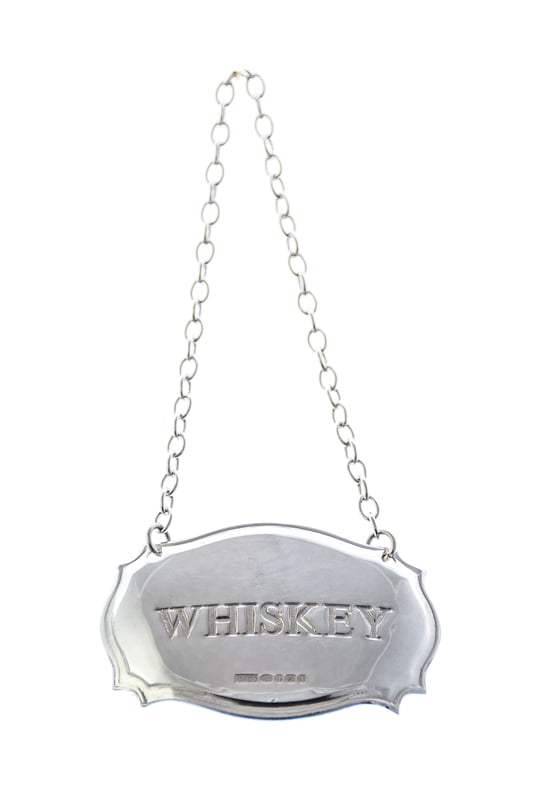 Decanter Label Chippendale Design WHISKEY Sterling Decanter Label Chippendale Design WHISKEY Sterling