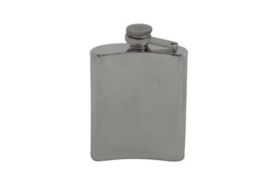 English Pewter 6 oz Flask with Boyonet Hinge