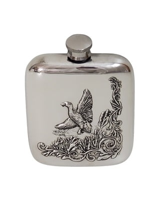 English Pewter Mullard Duck 6oz Flask