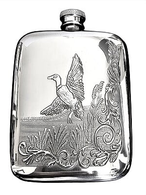 English Pewter Mallard Duck 6oz Flask