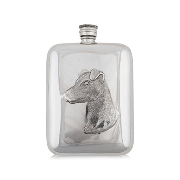 Jack Russel 6oz English Pewter Flask