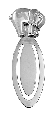 Bookmark Elephant Motif Design English Sterling Silver 3". SKU #: GT875.