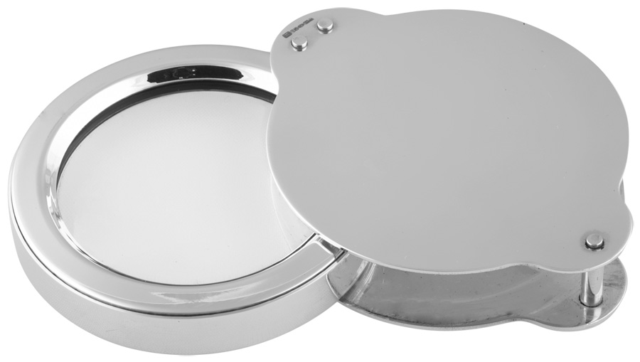 Highly Polished Pocket Magnifying Glass Magnification 2 2.5 English  Sterling Silver 2.5 x 2 x 5