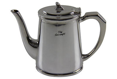 X-Large Hotel Silver Plain Long Spout Tea Pot c.1960