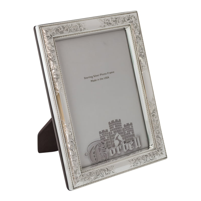 Sterling Silver Frame Nostalgia Design with Wood Back 8 x 10