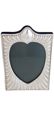 Sterling Silver Frame Fluted Heart with Velvet Back 4 x 5.5 Sterling Silver Frame Fluted Heart with Velvet Back 4 x 5.5