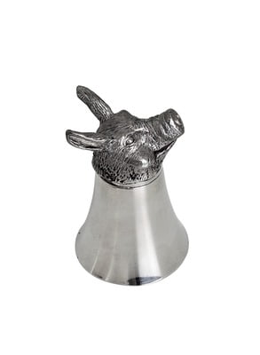 Large Dog Pewter, Shot Glass, Jigger, Stirrup Cup, Measure, Cup 