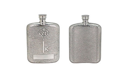 21st Birthday Flask Bark Design With Cartouche 6oz Pewter Boxed With Pouch (COMING NOVEMBER 15TH) 21st Birthday Flask Bark Design With Cartouche 6oz Pewter Boxed With Pouch (COMING NOVEMBER 15TH)
