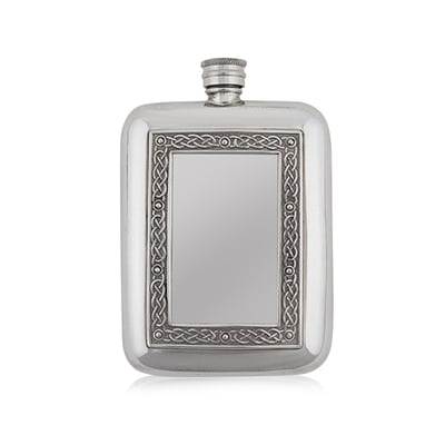 6oz Pewter Fish kidney hip Flask