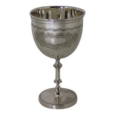 Large Art Nouveau Style Silver Three Handle Loving Cup or Wine Cooler